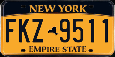 NY license plate FKZ9511