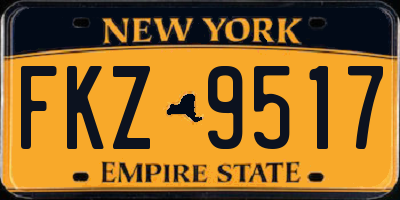 NY license plate FKZ9517