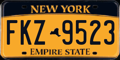 NY license plate FKZ9523