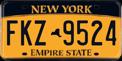 NY license plate FKZ9524