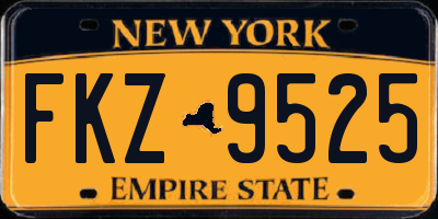 NY license plate FKZ9525