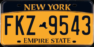NY license plate FKZ9543