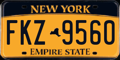 NY license plate FKZ9560