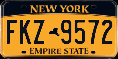 NY license plate FKZ9572