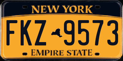 NY license plate FKZ9573