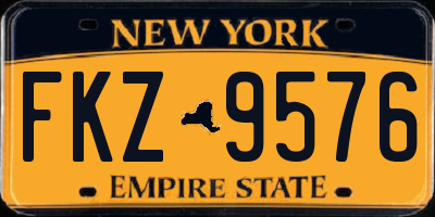 NY license plate FKZ9576