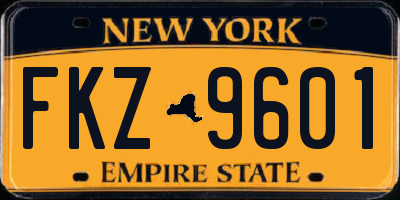 NY license plate FKZ9601