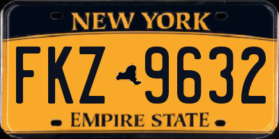 NY license plate FKZ9632