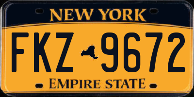 NY license plate FKZ9672