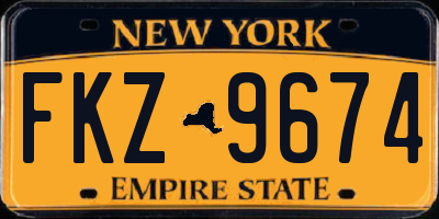 NY license plate FKZ9674