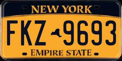 NY license plate FKZ9693