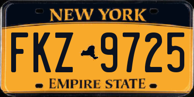 NY license plate FKZ9725