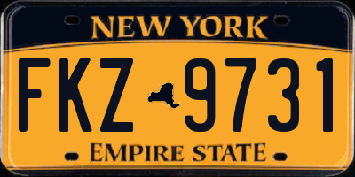 NY license plate FKZ9731