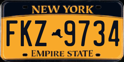 NY license plate FKZ9734