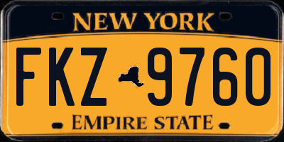 NY license plate FKZ9760