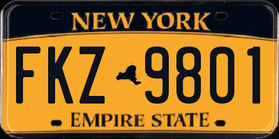 NY license plate FKZ9801