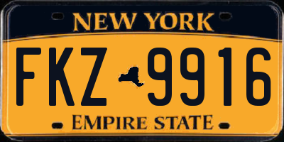 NY license plate FKZ9916