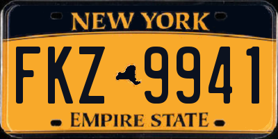 NY license plate FKZ9941