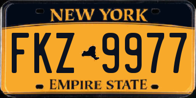 NY license plate FKZ9977