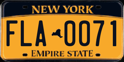 NY license plate FLA0071