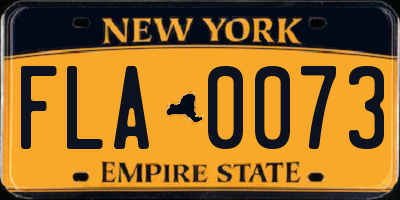 NY license plate FLA0073