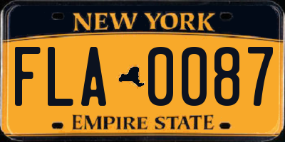 NY license plate FLA0087