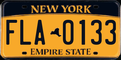 NY license plate FLA0133