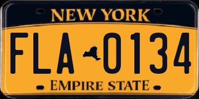 NY license plate FLA0134