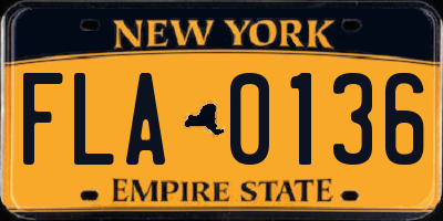 NY license plate FLA0136