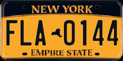 NY license plate FLA0144