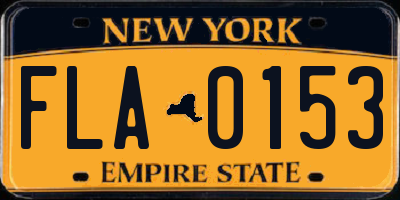 NY license plate FLA0153