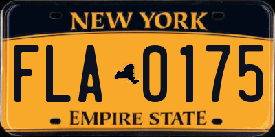 NY license plate FLA0175
