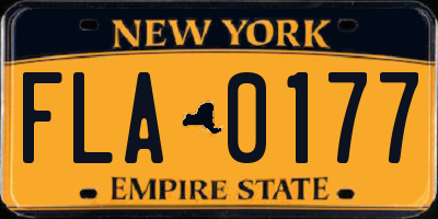 NY license plate FLA0177