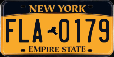 NY license plate FLA0179