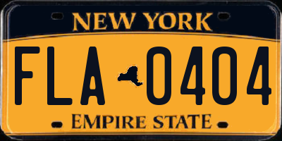 NY license plate FLA0404
