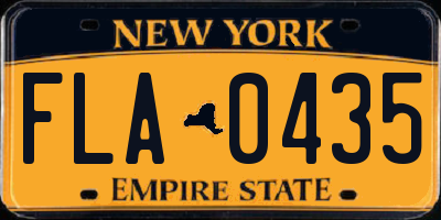NY license plate FLA0435