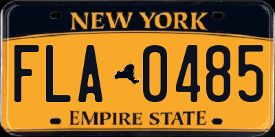 NY license plate FLA0485