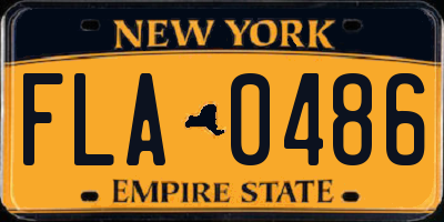 NY license plate FLA0486