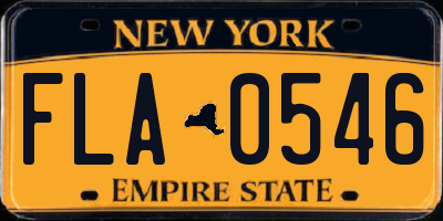 NY license plate FLA0546