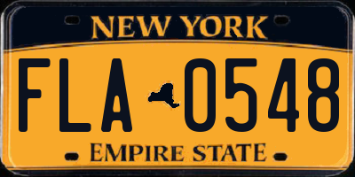 NY license plate FLA0548