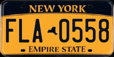 NY license plate FLA0558