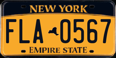 NY license plate FLA0567
