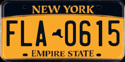 NY license plate FLA0615