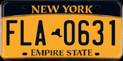 NY license plate FLA0631