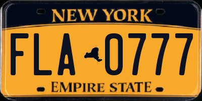 NY license plate FLA0777