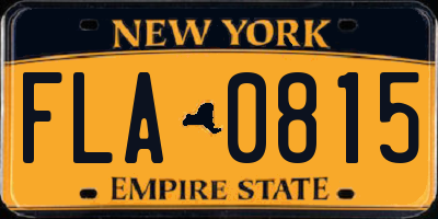 NY license plate FLA0815
