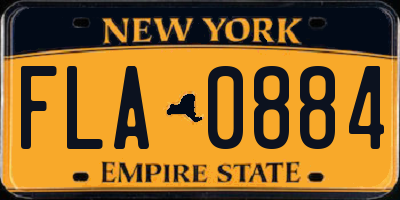 NY license plate FLA0884
