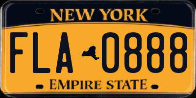 NY license plate FLA0888