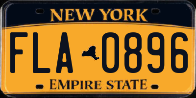 NY license plate FLA0896