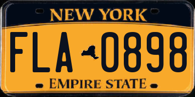 NY license plate FLA0898